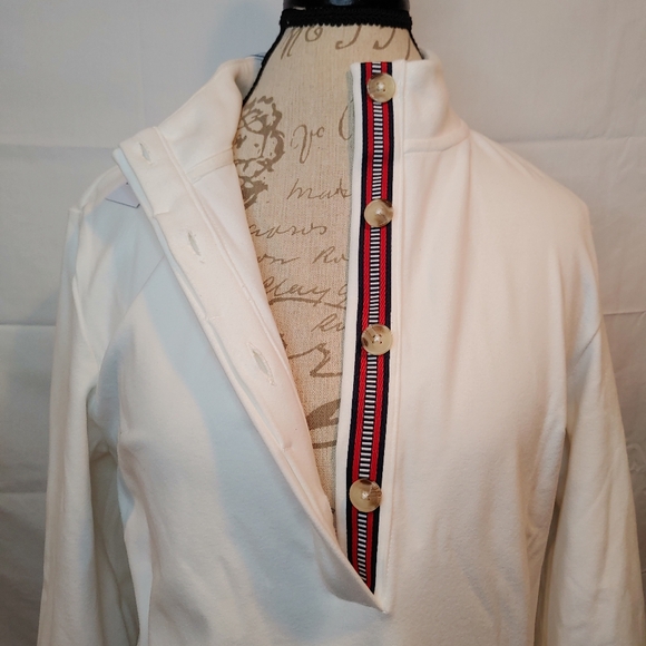 Southern Tide Star White Ashlynn Button 3/4 Sleeve Brushed Fabric Dress Size Med - Picture 6 of 16